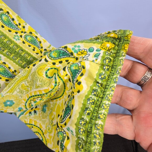 Bila Tunic Women's Size L Green Floral Paisley Bohemian Peasant Style (P-2) - Picture 6 of 9